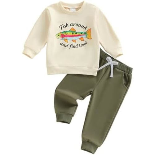 Fernvia Toddler Baby Boy Fall Clothes Animal Print Tops Pants Outfits