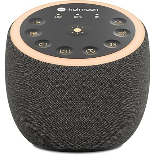 Hotmoon Sound Machine for Sleep, Cocoon 2 White Noise Sound Machine with 40 Relaxing Sounds, Dual-Speaker & Timer, 8 Night Light, Pink Brown Green Noise for Sleeping Adults, Office Privacy, Plug-in