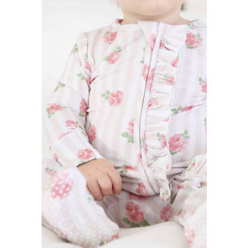 Rosy & Cozy Ruffle Zipper Footie