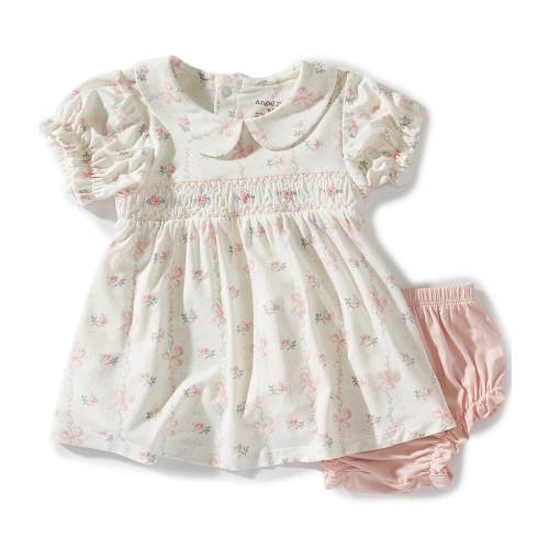 Angel Dear Baby Girls Bamboo Dainty Buds And Bows Dress