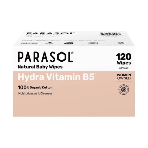 Parasol 100% Organic Cotton Hydra Vitamin B5 Baby Wipes - 3 Packs - 120ct