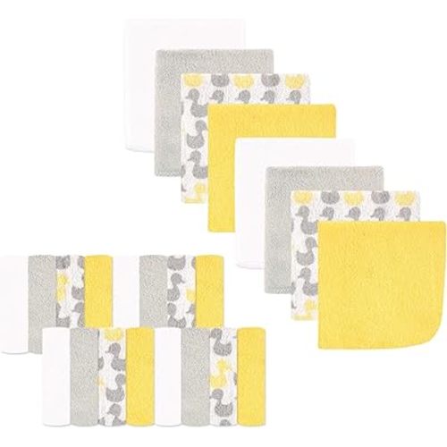 Luvable Friends Unisex Baby Super Soft Bundle Washcloths, Ducks, One Size