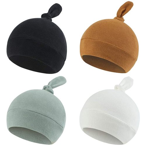 Newborn Hospital Hat Autumn Winter Baby Knot Beanie Baby Boys Girls Hats 0-12 Months