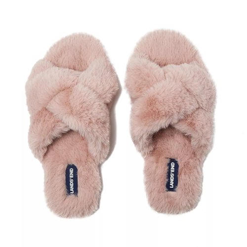 Women's Fluffy Slide House Slippers | Lands' End
