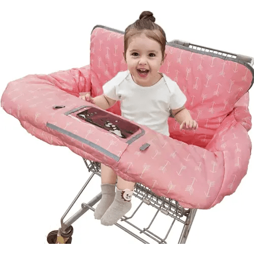 Shopping Cart Covers for Baby Girl, Cotton High Chair Cover, Machine Washable for Infant, Toddler (Pink)