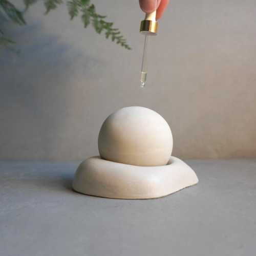 Passive Essential Oil Diffuser, Aromatherapy Ball, Concrete Scent Diffuser, Shelf Decor, Fragrance Air Freshener, Diffusing Stone, Japandi