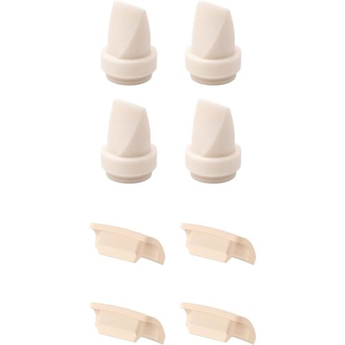 eufy Original Duckbill Valves and Spout Cap (4-Pack) for Wearable Breast Pump E10/S1/S1 Pro, Breast Pump Replacement Parts