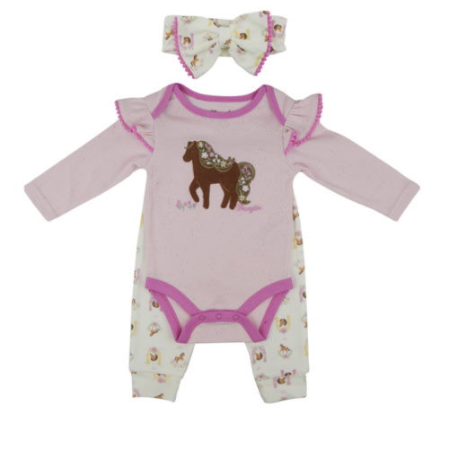Wrangler Infant Girls' Pony Onesie Set - 3 Piece | Boot Barn