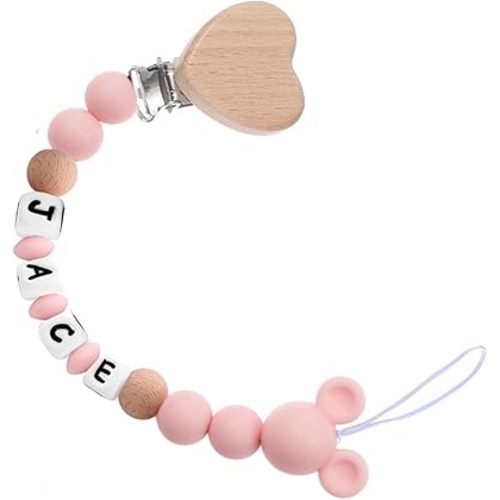 Personalized Pacifier Clip Pacifier Holder with Name Baby Gift (A)