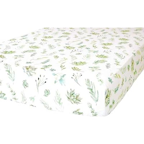 100% Cotton Fitted Crib Sheet - Premium Baby Bedding - Soft, Breathable & Durable - Succulents Print