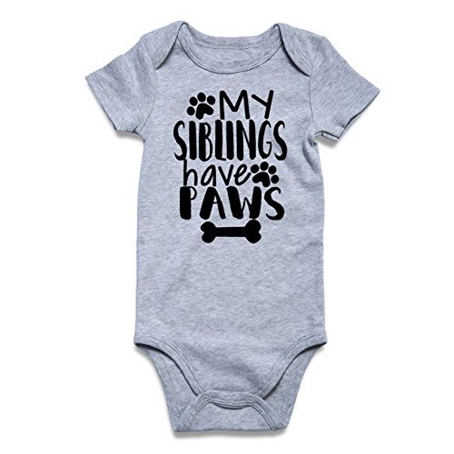 Baby Boy Cotton Onesie 3 Months Newborn My Siblings hace Paws Solid Bodysuits Soft Comfortable Rompers Home Casual Bodysuit Autumn Comfy Outfits