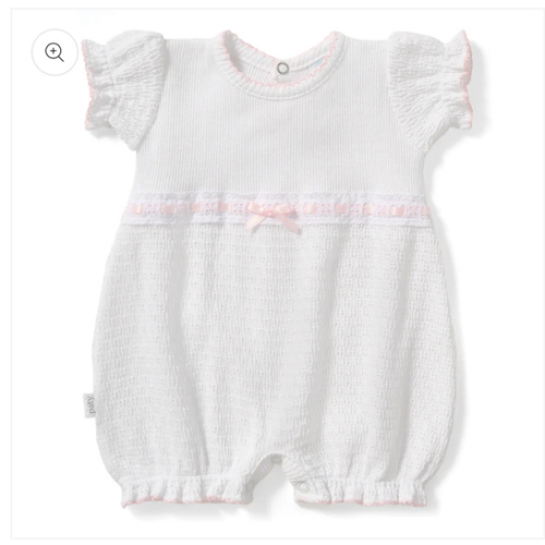 Paty Knit Baby Girl Bubble with Eyelet Trim - PatyInc