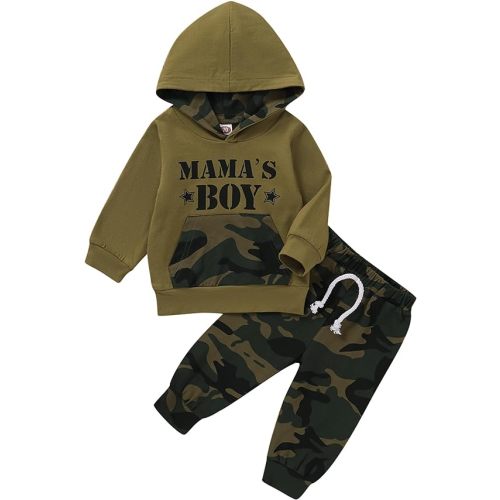 Baby Boy Clothes Newborn Infant Long Sleeve Hoodie Sweatshirt Plaid Pant Set Toddler Boys Fall Winter Outfits - 0-6 Months - Mamamicai