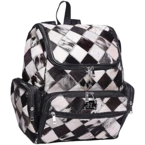 Full-Grain Cowhide Leather Backpack – Stylish Laptop & Diaper Bag
