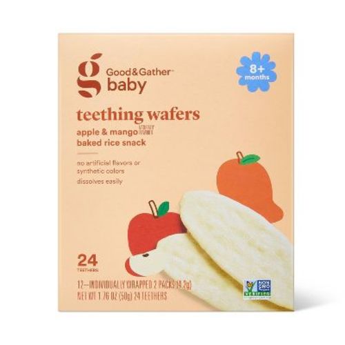 Teething Wafers Apple Mango Baby Snacks - 1.76oz - Good & Gather™: Box, Age 8 Months and Up, Ready to Eat