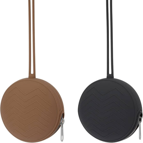 2 Pack Pacifier Holder Case, BPA Free Baby Pacifier Silicone Pouch for Boys & Girls, Portable Container Case (Clay, Dark Grey)