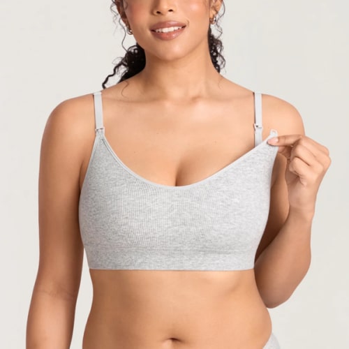 Ribbed Cotton Nursing Bralette
