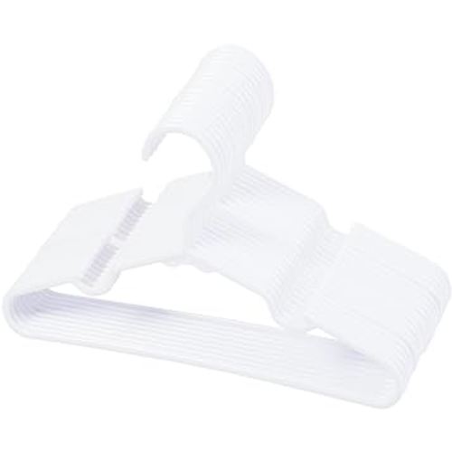 120-Piece White Plastic Baby Nursery Closet Hangers, Anti-Slip Laundry Infant Pant Hanger for Newborn Clothes Gift, Ultra-Thin Hanger for Girl Boy Toddler