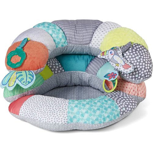 Infantino 2-in-1 Tummy Time & Seated Support, Baby Floor Seat for Tummy Time & Early Sitting, Soft, Supportive, Engaging Toys, Toucan