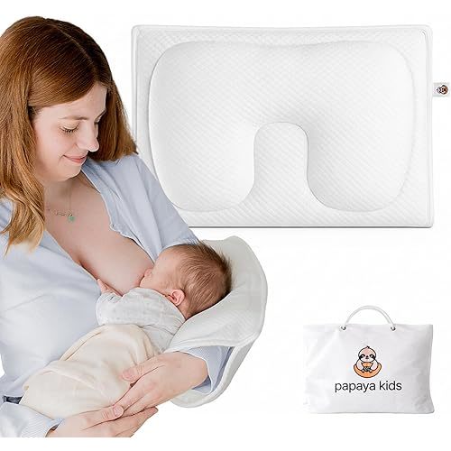 Baby Feeding Arm Pillow – Nursing Arm Pillow for Breastfeeding & Bottle Feeding, Portable Travel Nursing Pillow, Ergonomic Arm Support + Baby Head & Neck Support for Newborn & Infant, Washable