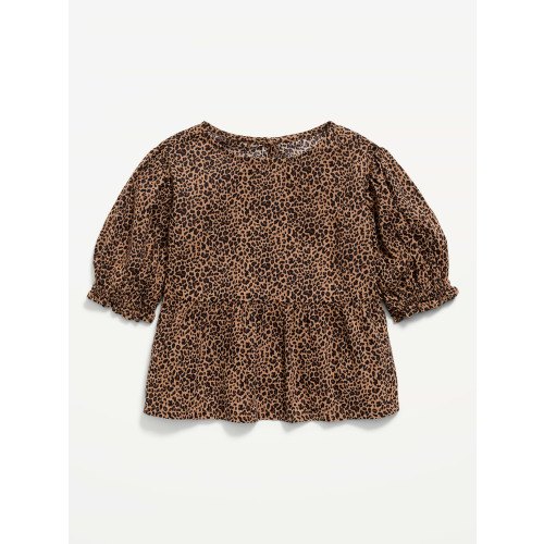 Short Puff-Sleeve Top for Toddler Girls