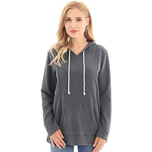 Bearsland Women's Maternity Sweater Clothes Nursing Sweatshirt Breastfeeding Hoodie with Pockets