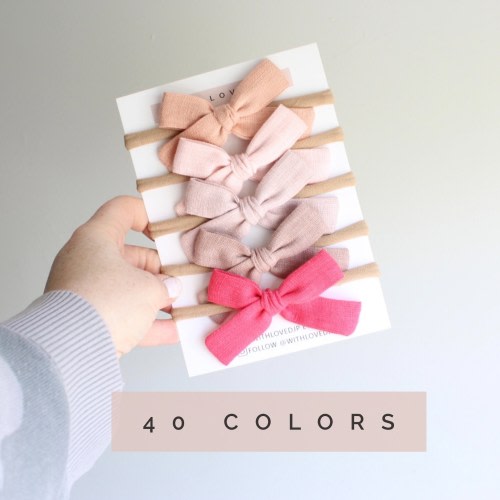 Schoolgirl Hair Bow. Small Linen Headband. Pink Hair Bows. Blush Hair Bows. Baby Bow Headbands. Girl's Hair Bows. Hair Bow Clips. Baby Clips
