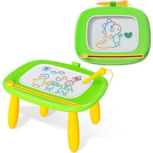 Kikidex Magnetic Drawing Board, Toddler Girl Toys for 1-3 Year Old, Doodle Board Pad Learning and Educational Toys for 1 2 3 Year Old Kids Birthday Gift (Green)