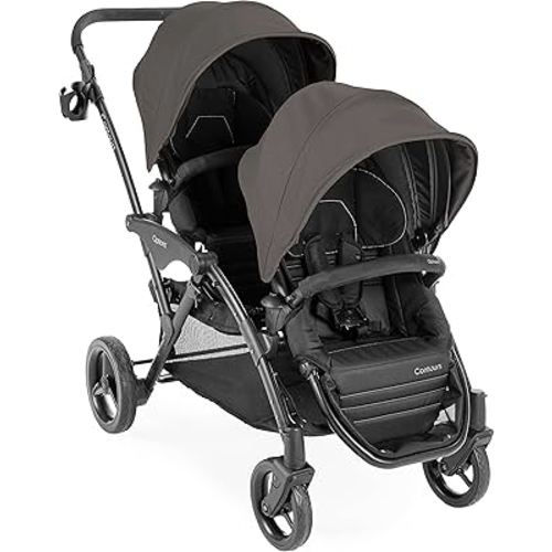 Contours Options V2 Lightweight Inline Tandem Double Stroller with Reversible Seats, Greige