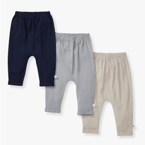 Burt's Bees Baby Unisex Knit Jogger Pants, 3-Pack Baby Sweatpants, 100% Organic Cotton Infant Bottoms