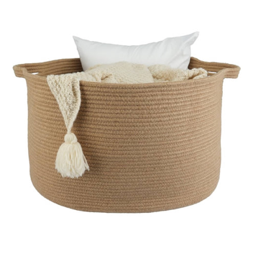 Large Jute Rope Storage Basket 22"x12" Toy Baskets for Kids