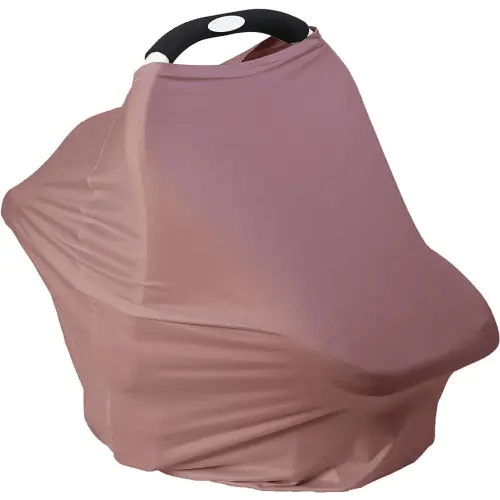 Breathable Car Seat Cover for Babies – Multi-Purpose Soft Rayon Nursing Cover for Breastfeeding, High Stretchy Infant Carseat Canopy, Stroller Cover (Smooth Rayon, Blush)