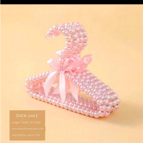 Children's Pearl Hanger, Small Pearl Bow Clothes Hanger, Elegant Standard Hanger, Suitable For Children, Babies, Pet Dogs (White) Love Valentine