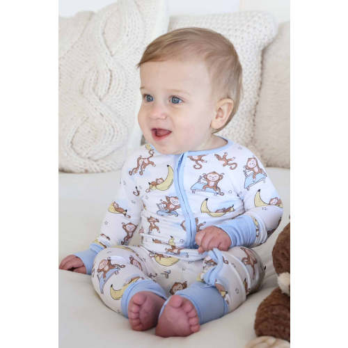 Monkey See, Monkey Snooze Convertible Zip Romper