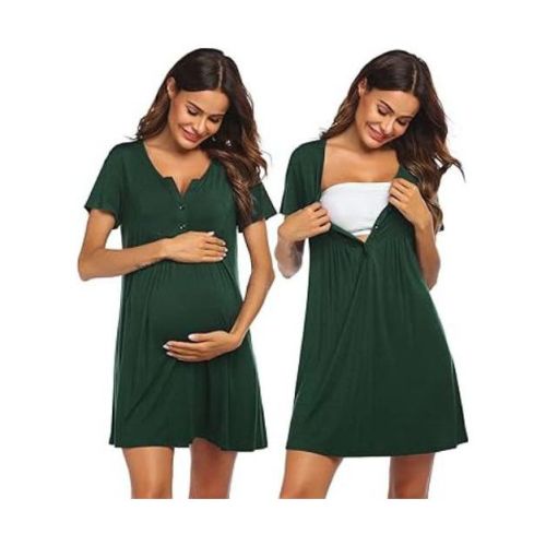 Ekouaer Labor and Delivery Gown, Nursing Nightgown, Maternity Nightgowns for Hospital Short Breastfeeding Nightgown