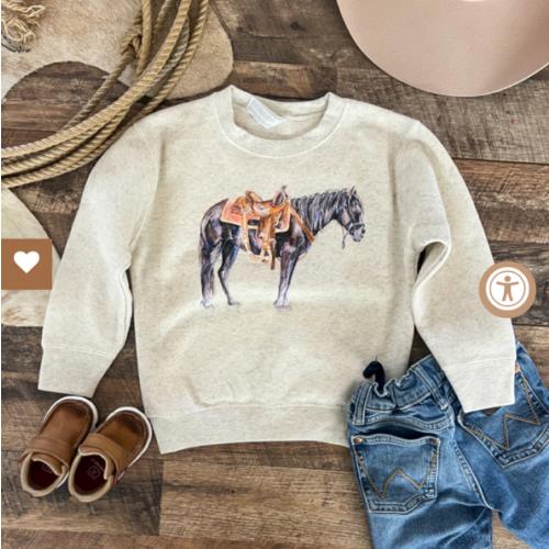 Ol Trusty- Hand Drawn Western Sweatshirt/Tee (Infant/Toddler/Youth)(Cr
