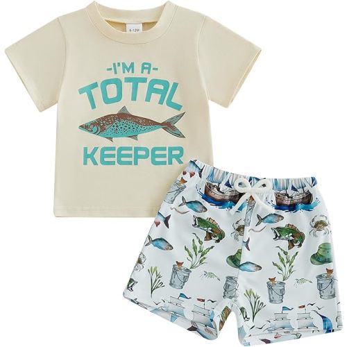 Toddler Baby Boy Summer Clothes Short Sleeve Embroidery Baseball T-shirt & Plaid Shorts Set 2 Piece Outfit