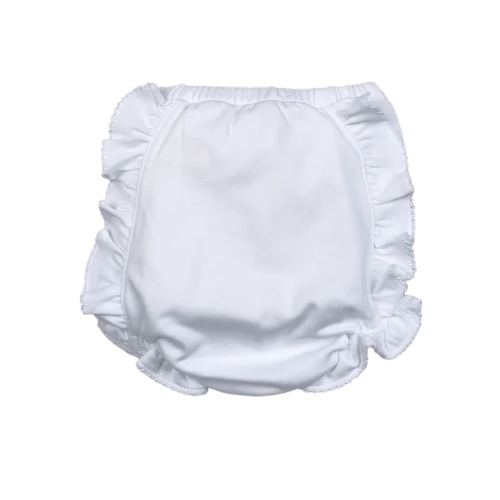 Baby Loren Monogram Me White Pima Diaper Cover - Bibs and Kids Boutique