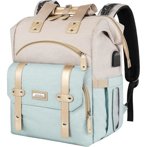 Jiefeike Girls Diaper Backpack,Travel Backpack Diaper Bag for Dad Mom Baby Boys,Insulated Pockets Portable Baby Nappy Bags with USB Charging Port,RFID Anti-Theft Water-Resistant Pocket Stroller Straps