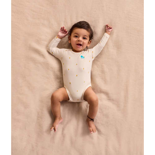 Bodysuit Long Sleeve Snug Fit Viscose from Bamboo Cream Lemons