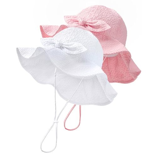 HONGTEYA Baby Sun Hat Toddler Girl Hats Infant Summer Beach Hat Wide Brim Sun Protection