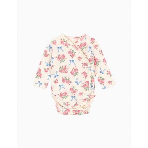 Basic LS Kimono Bodysuit in Bella Rosita