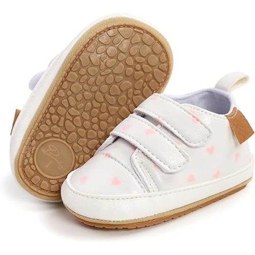 SOFMUO Baby Boys Girls High Top Ankle PU Leather Sneakers Soft Rubber Sole Infant Moccasins Newborn Oxford Loafers Anti-Slip Toddler Wedding Uniform Dress Shoes