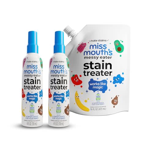 Miss Mouth's Messy Eater Stain Treater - 2 Pack Stain Remover Spray and 16oz Refill Pouch