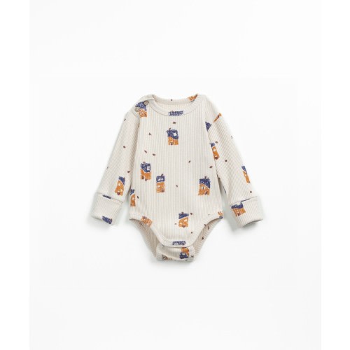 Printed bodysuit in organic cotton for baby boy - PlayUp