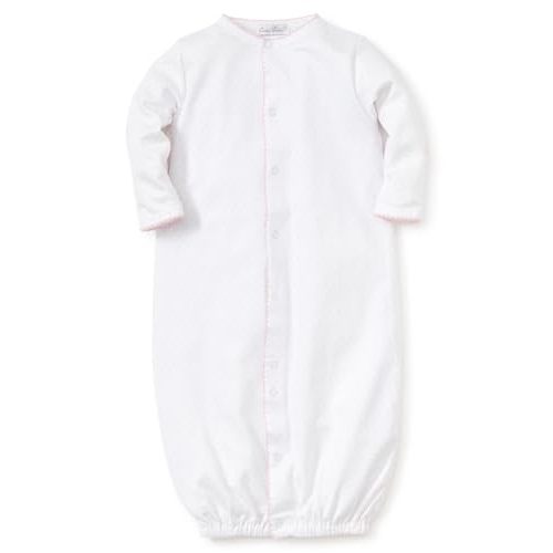kissy kissy Baby Girls New Kissy Dots Print Convertible Nightgown, White/Pink, Newborn