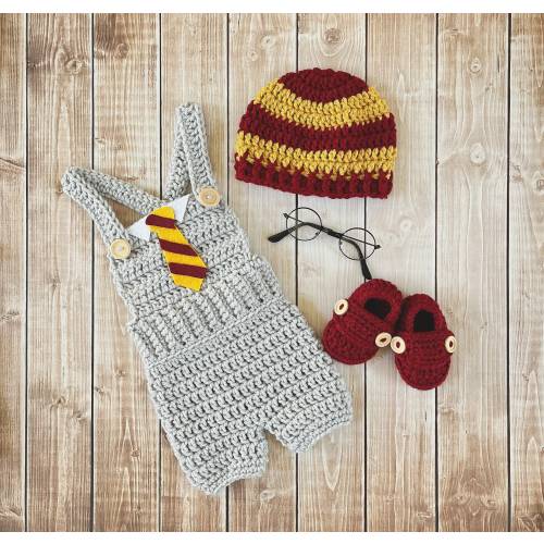 Baby Boy Wizard Costume/Crochet Wizard Outfit/First Birthday Outfit Photo Prop Newborn to 12 Months- MADE TO ORDER