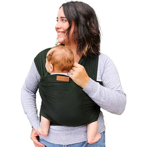 Tuck and Bundle Buttery-Soft Baby Wrap Carrier Newborn to Toddler 8-35 lbs, 100% Tencel Modal Lightweight Breathable Infant Sling, Hands-Free Babywearing Postpartum Essential — Pine Grove
