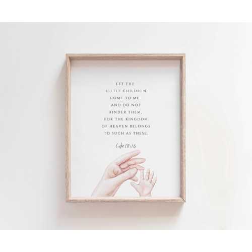Luke 18:16 Nursery Wall Art, Let the Little Children Come Print, Christian Baby Room Decor, Watercolor Scripture Verse, Faith Nursery Decor
