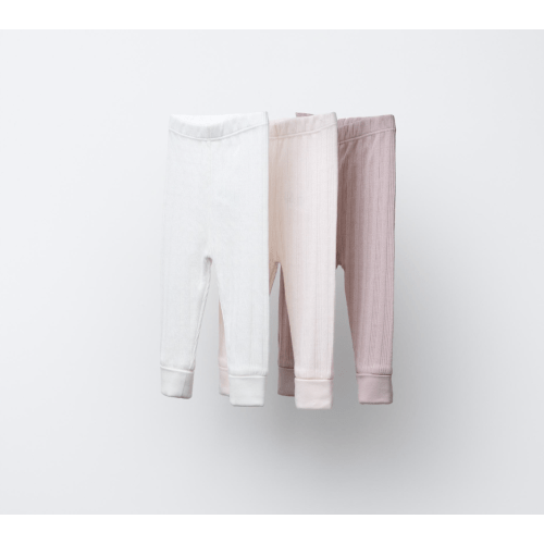 Three-Pack Ribbed Leggings - Pink